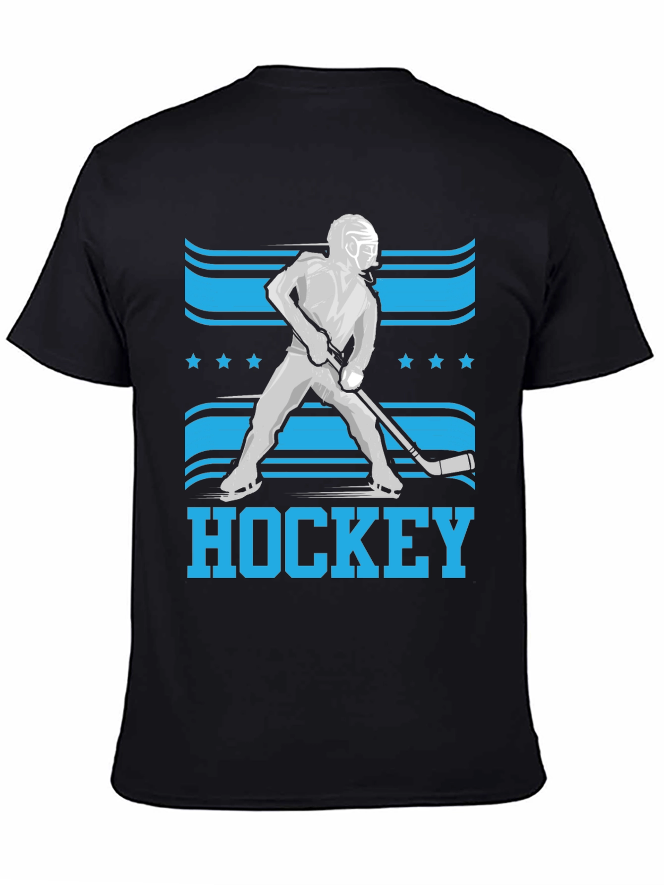 Hockey Player Graphic T-Shirt - Black