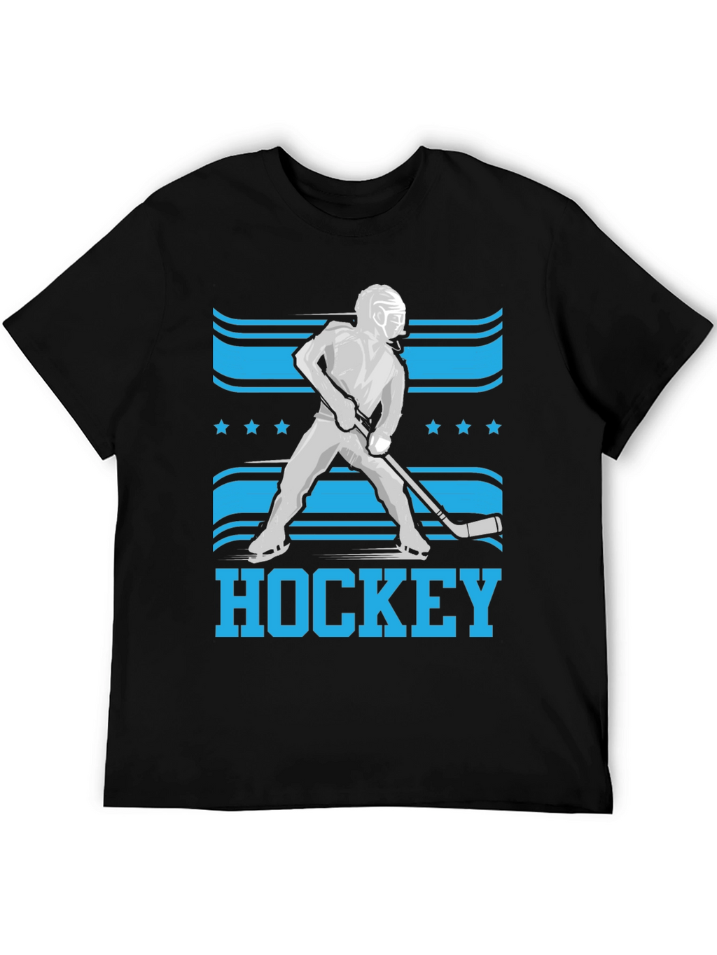 Hockey Player Graphic T-Shirt - Black