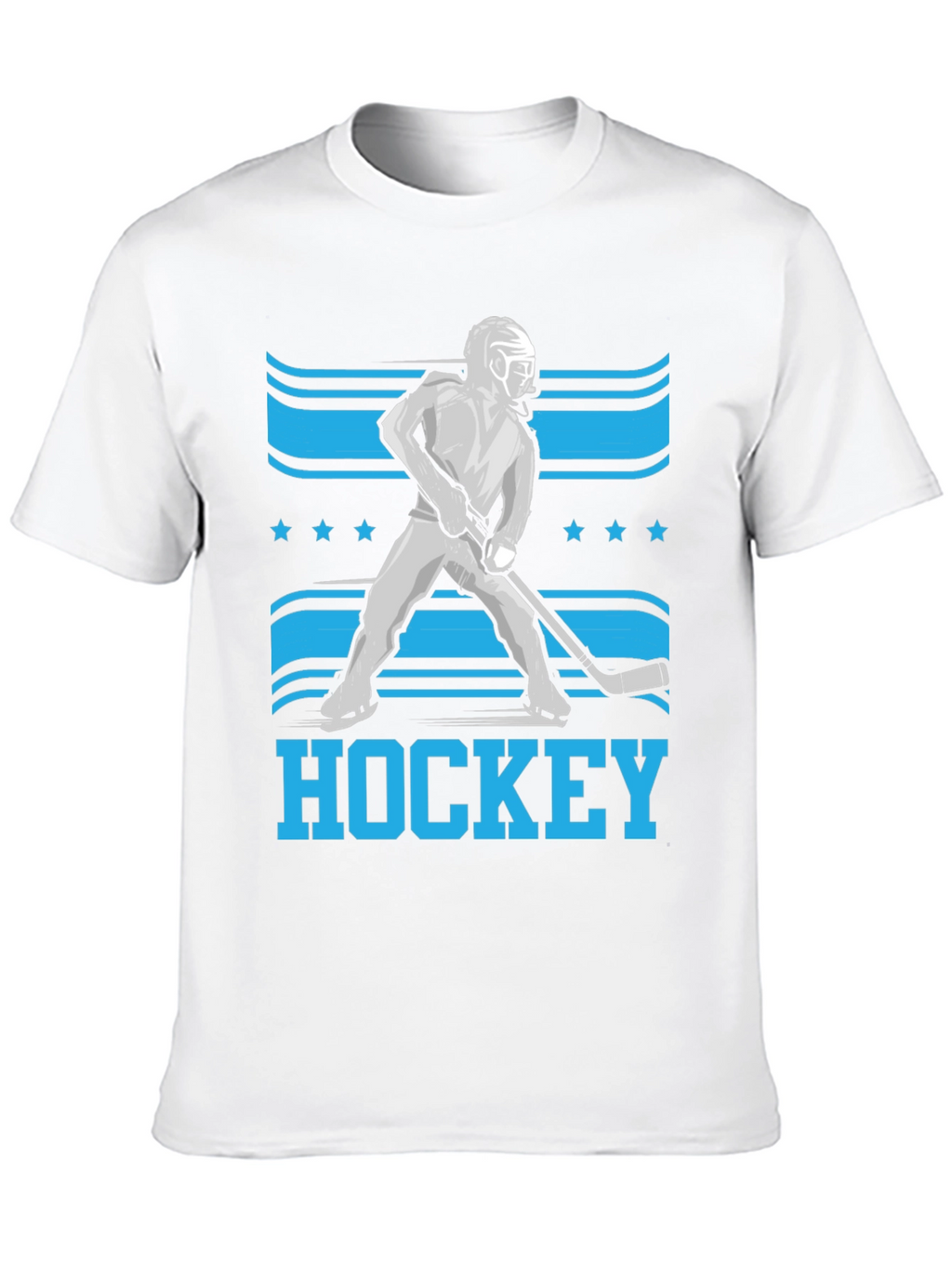 Hockey Player Graphic T-Shirt - Black