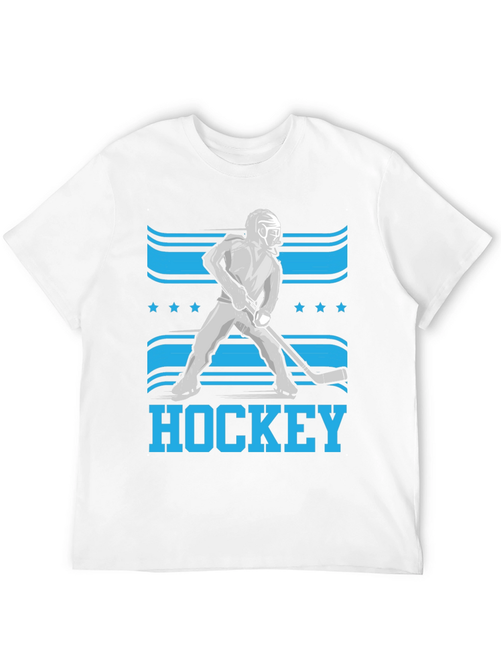 Hockey Player Graphic T-Shirt - Black