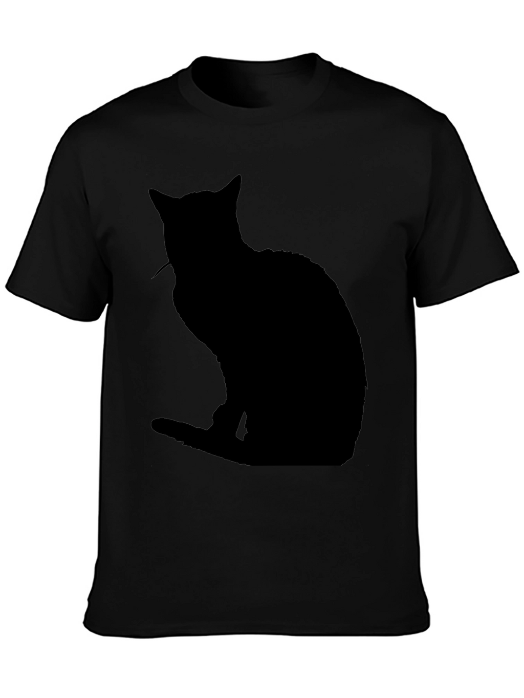 Black Cat Silhouette T-Shirt - Mens Casual Tee