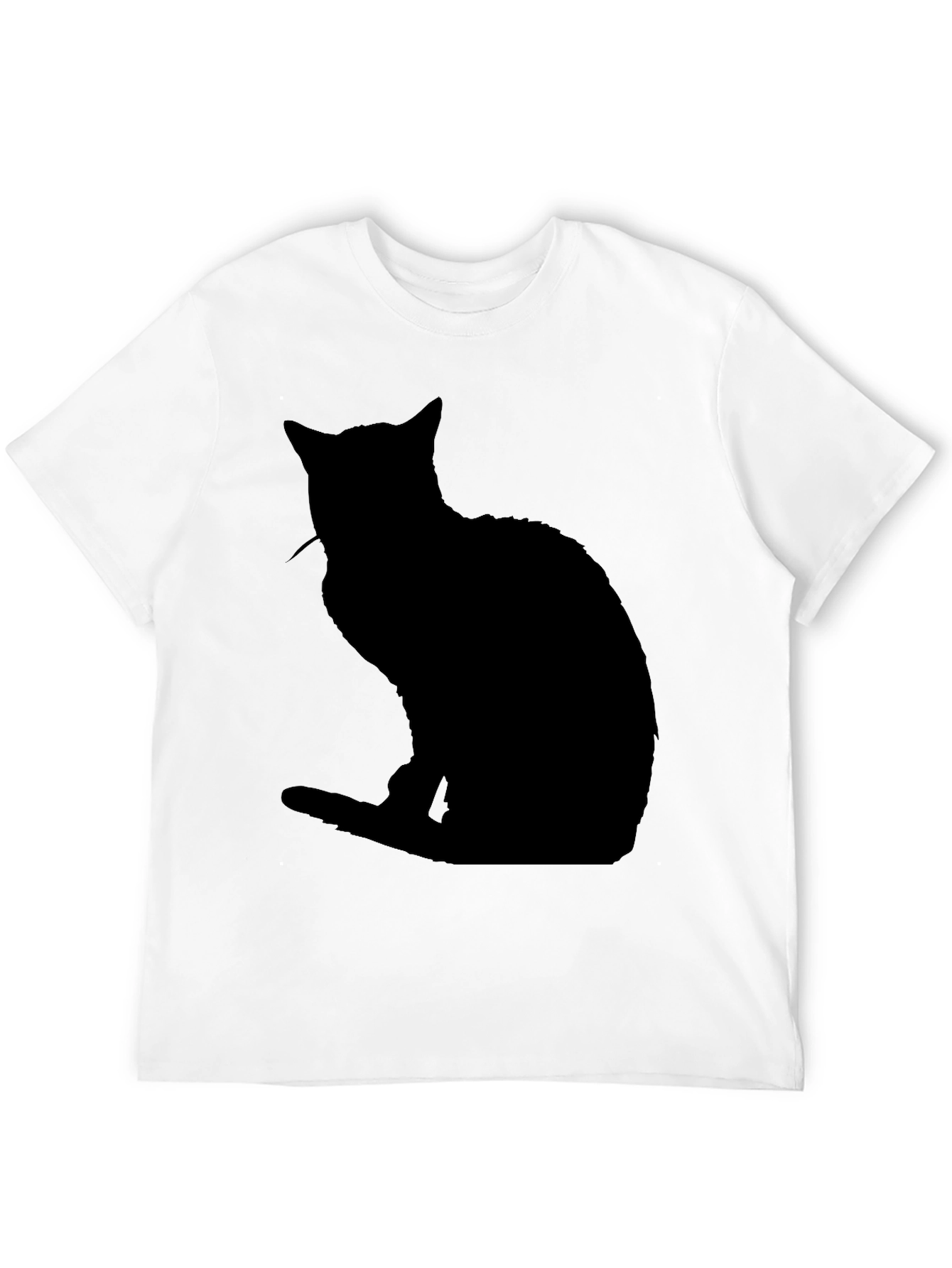 Black Cat Silhouette T-Shirt - Mens Casual Tee
