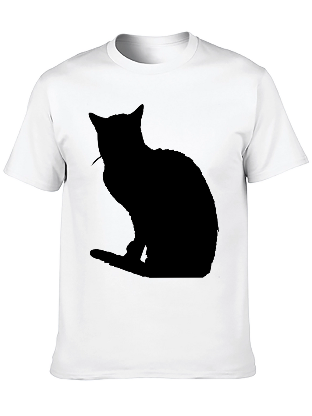 Black Cat Silhouette T-Shirt - Mens Casual Tee