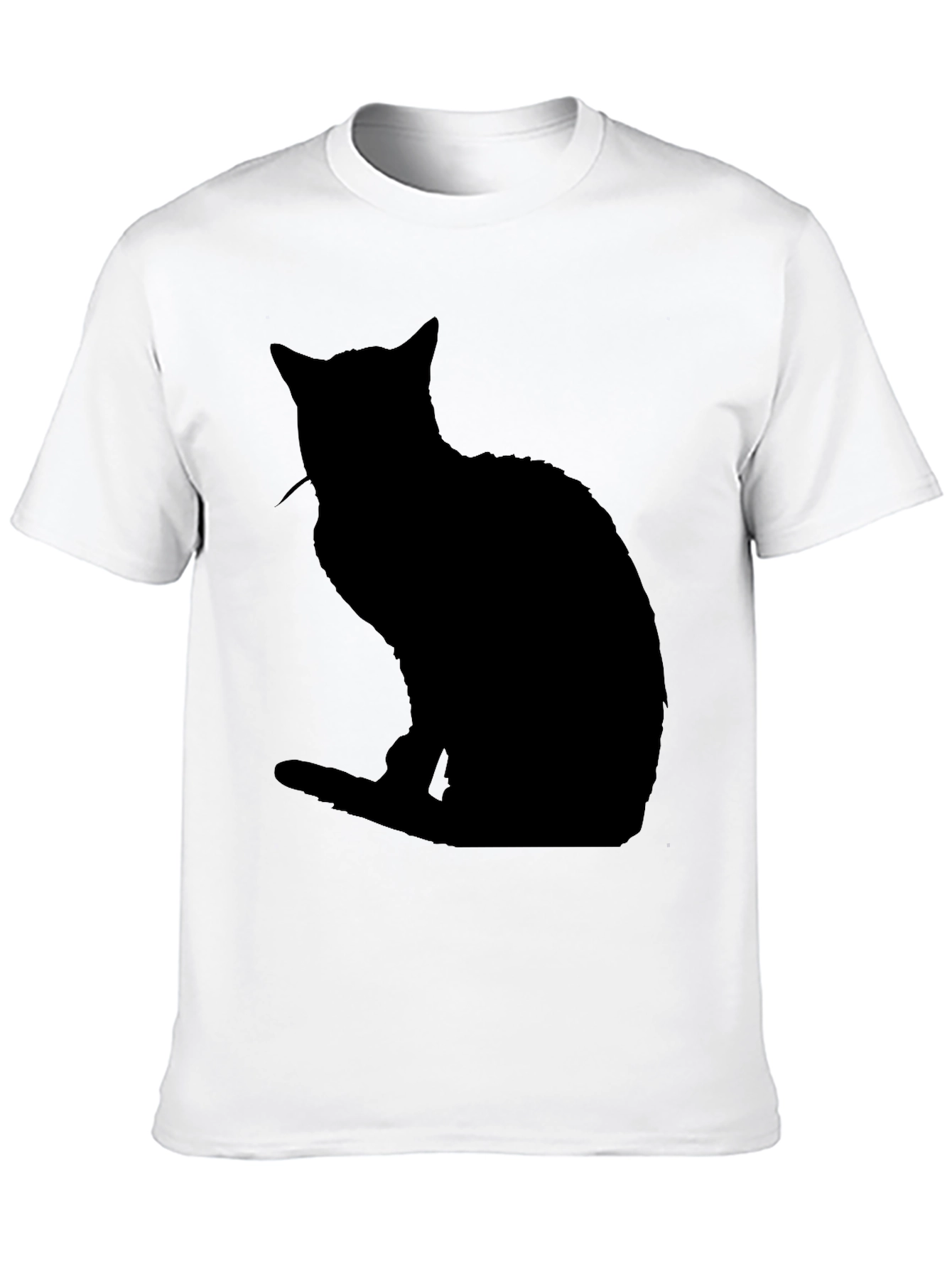 Black Cat Silhouette T-Shirt - Mens Casual Tee