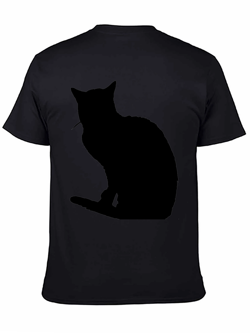 Black Cat Silhouette T-Shirt - Mens Casual Tee