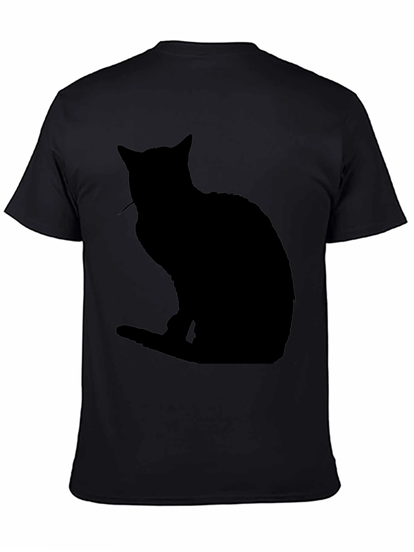 Black Cat Silhouette T-Shirt - Mens Casual Tee
