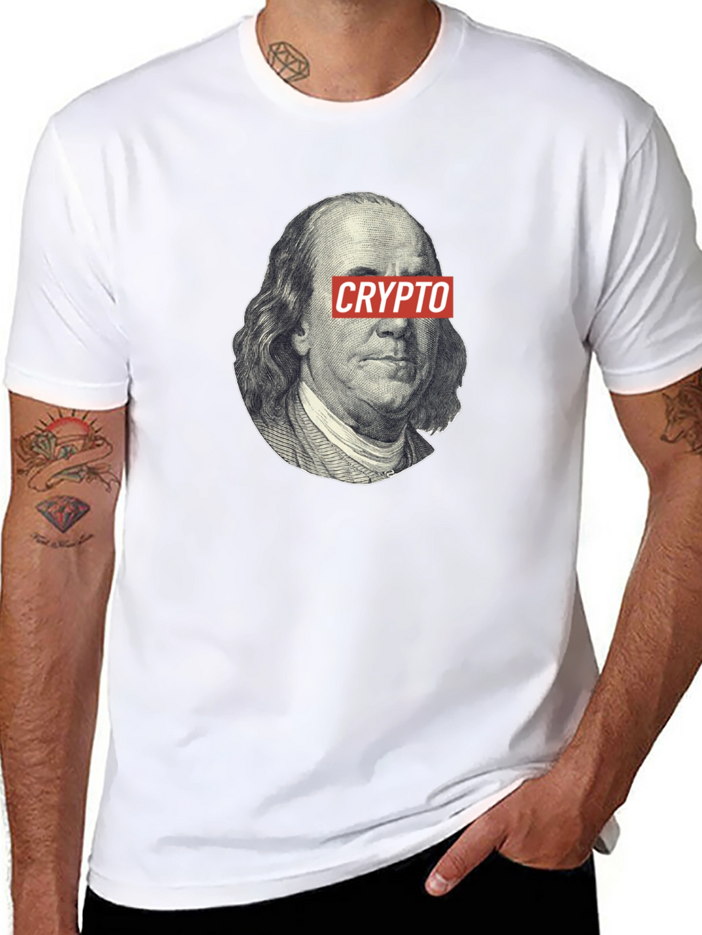 Crypto Benjamin Franklin Black T-Shirt