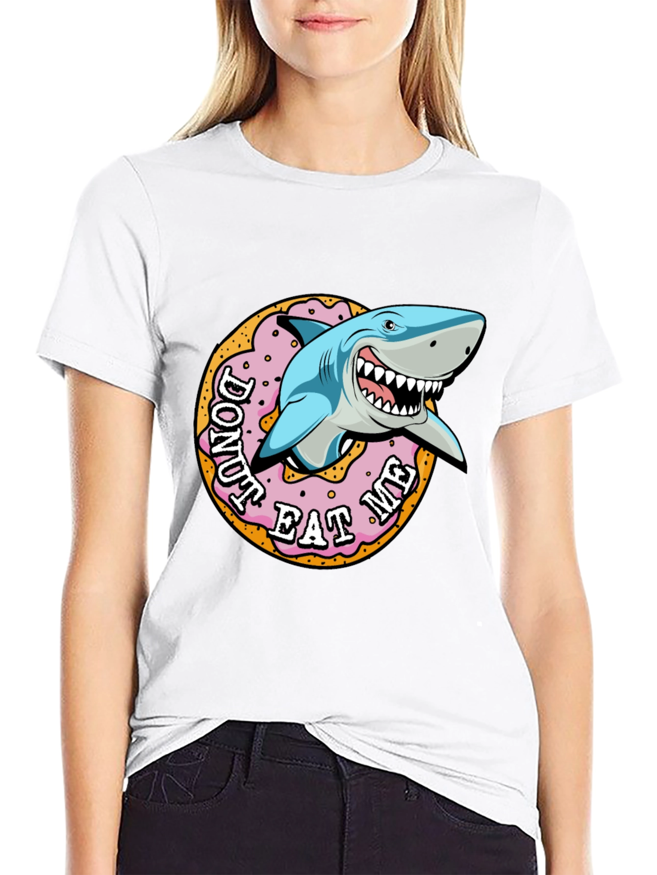 Donut Eat Me Shark Graphic Tee