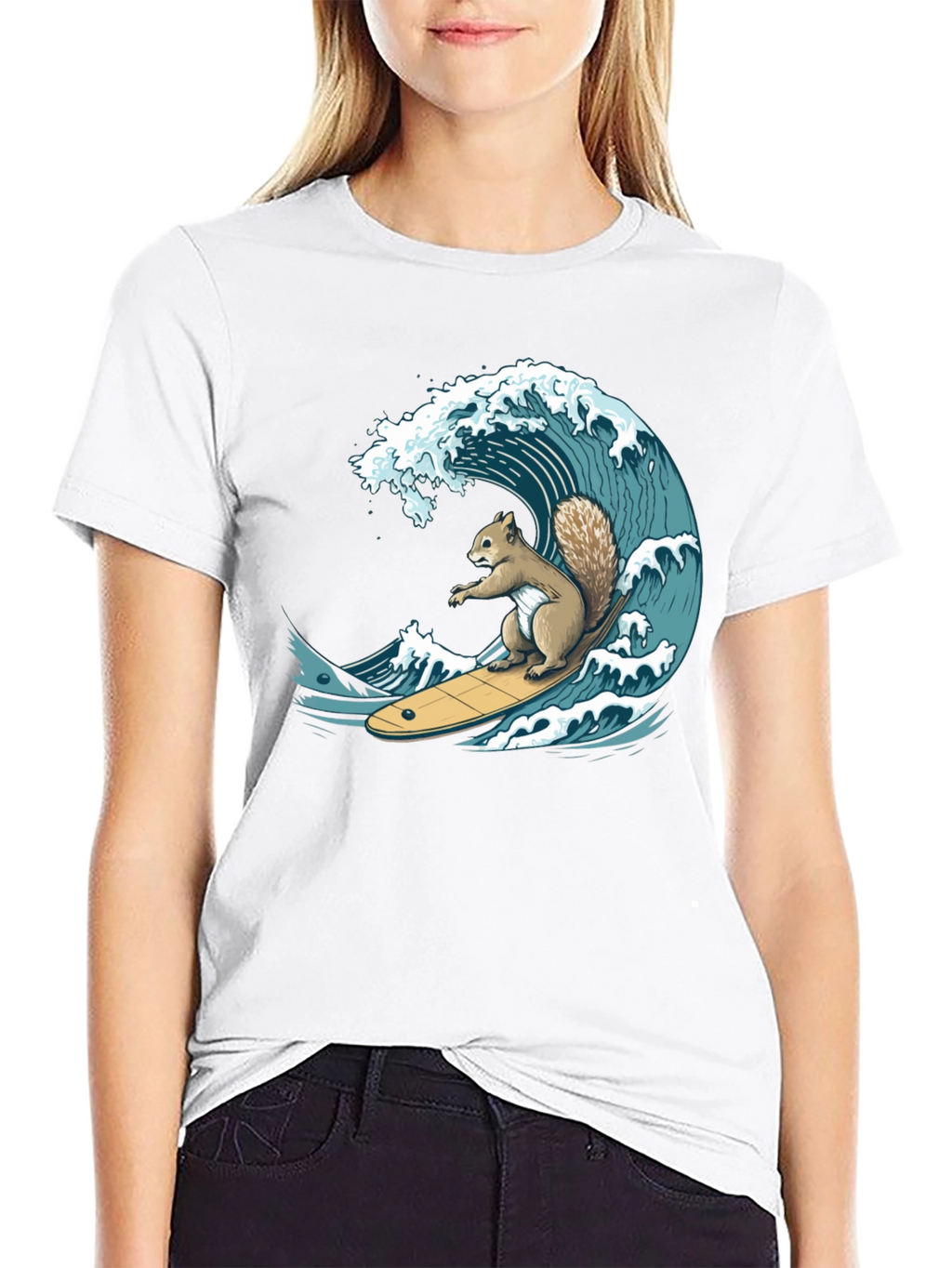 Surfing Squirrel Graphic T-Shirt