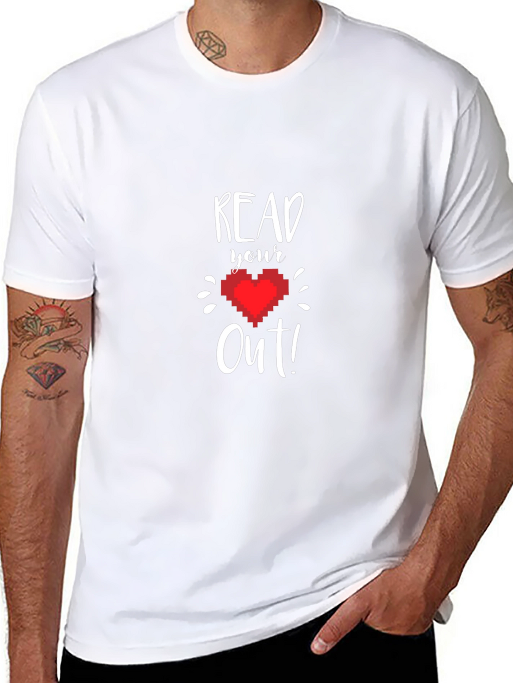 Read Your Heart Out T-Shirt - Pixel Heart Design