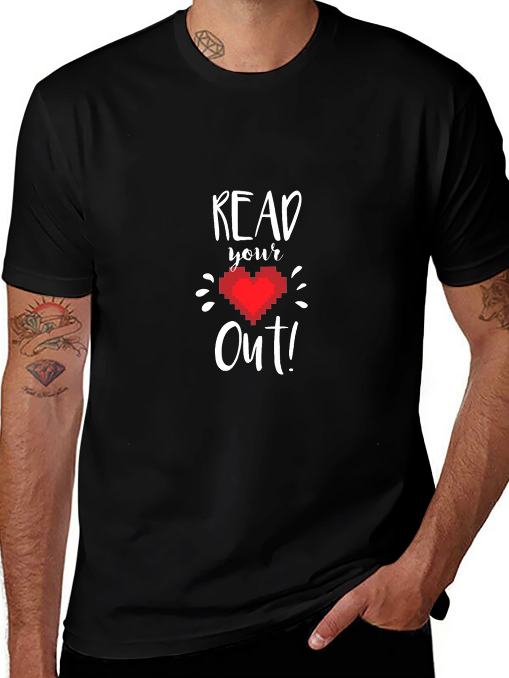 Read Your Heart Out T-Shirt - Pixel Heart Design