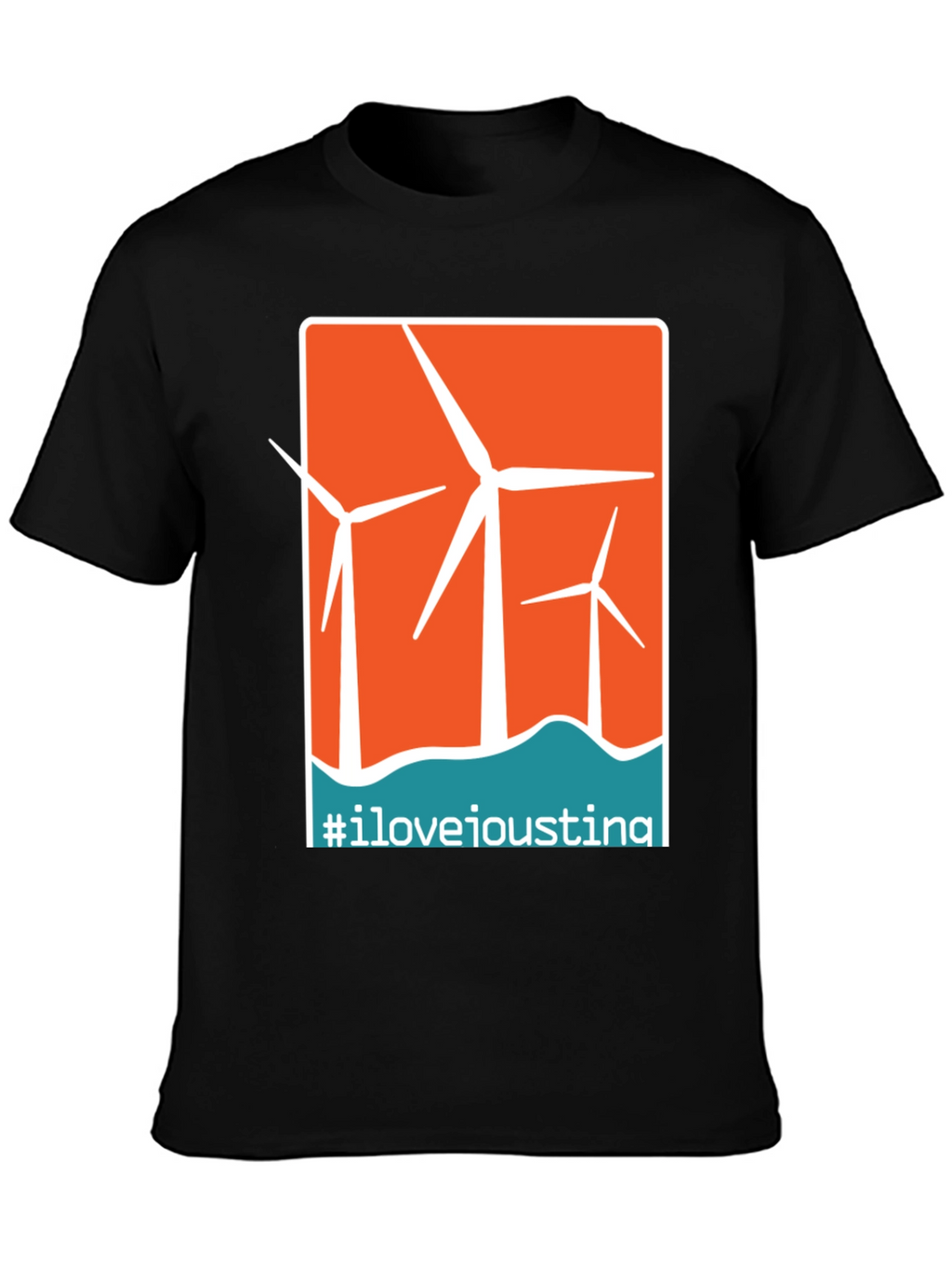 I Love Ioustina Wind Turbine Graphic T-Shirt