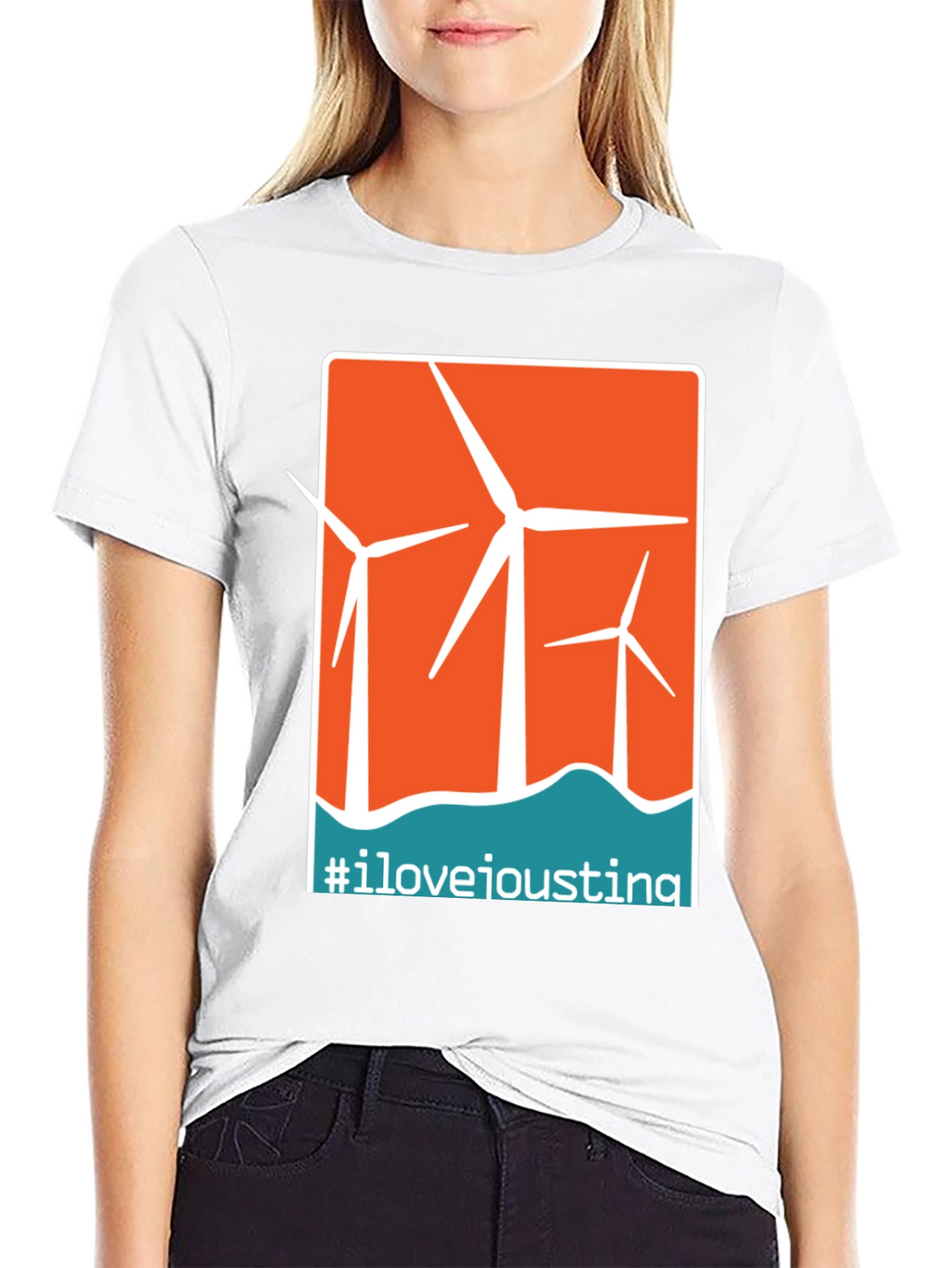 I Love Ioustina Wind Turbine Graphic T-Shirt