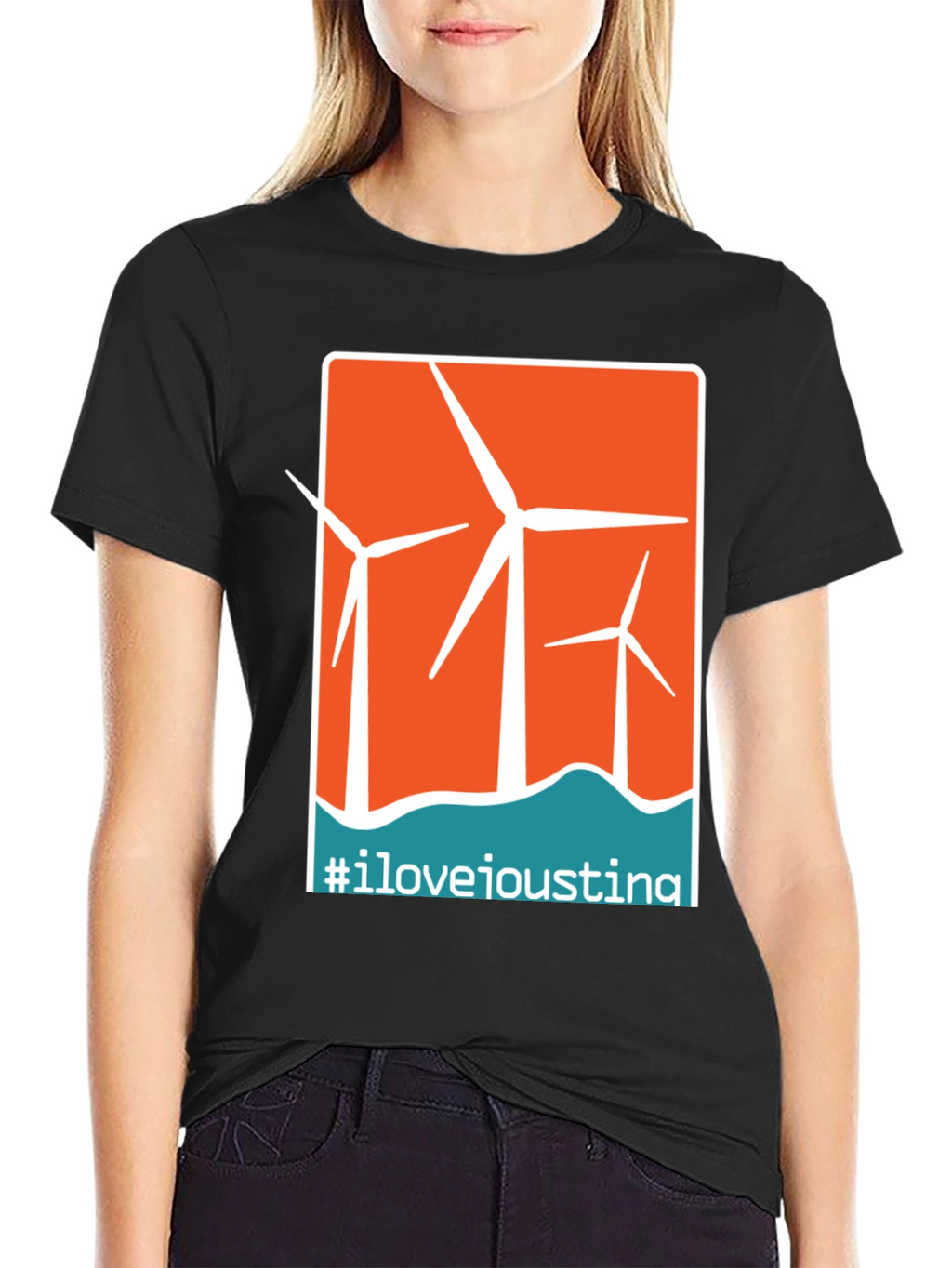 I Love Ioustina Wind Turbine Graphic T-Shirt