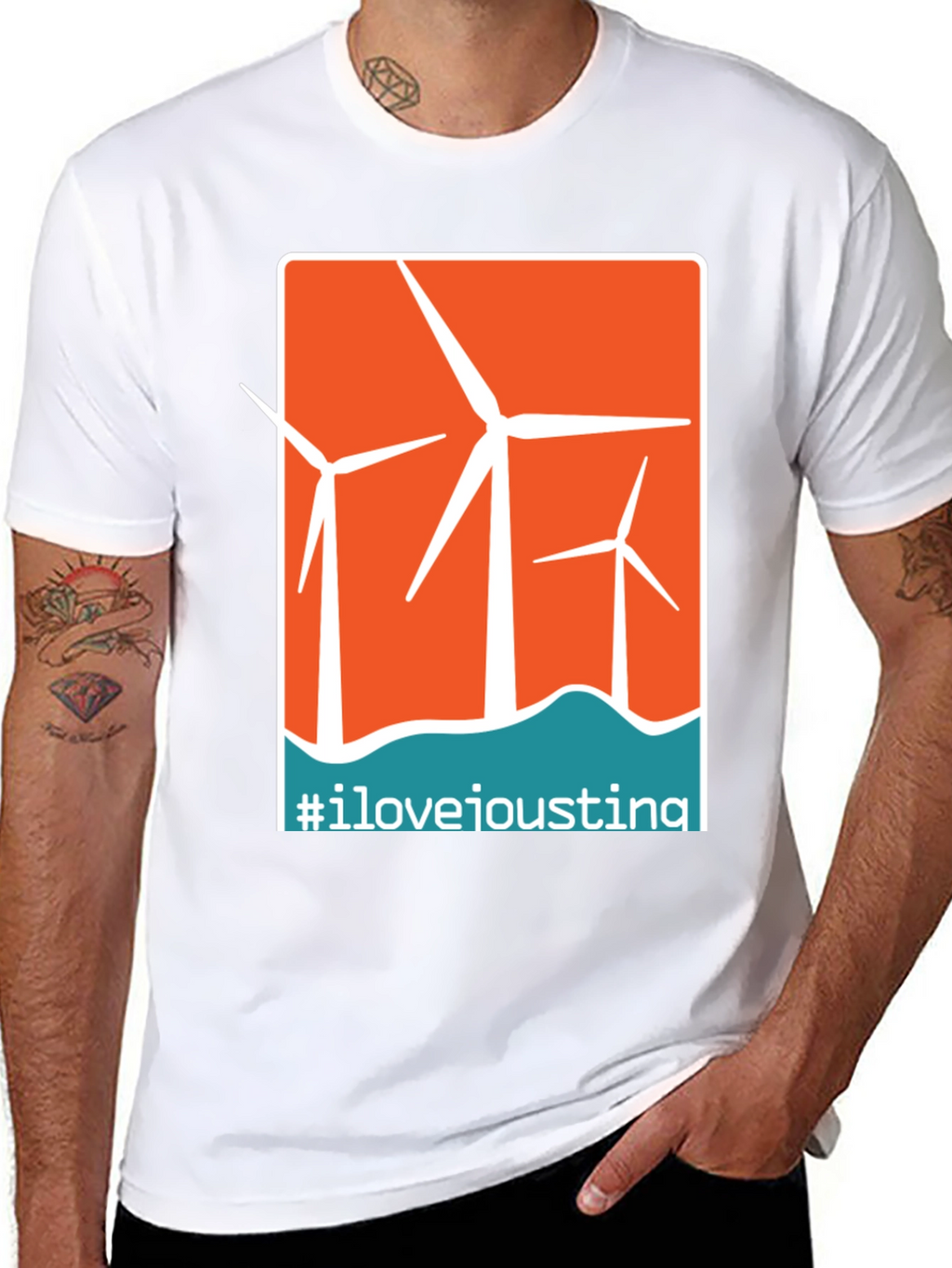 I Love Ioustina Wind Turbine Graphic T-Shirt