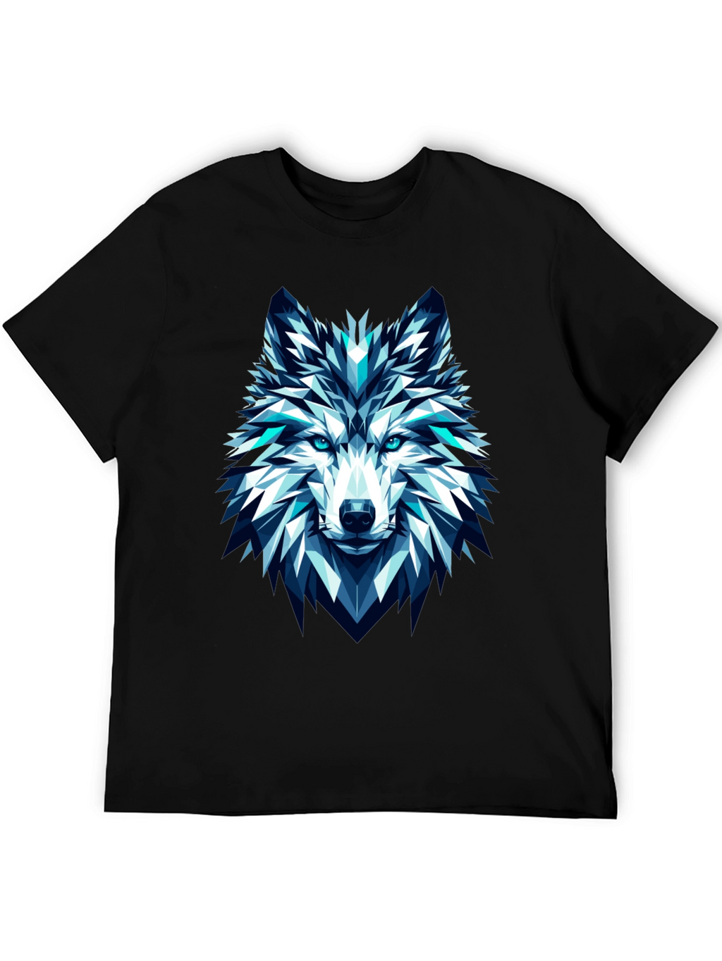 Geometric Wolf Graphic Tee - Modern Art T-Shirt