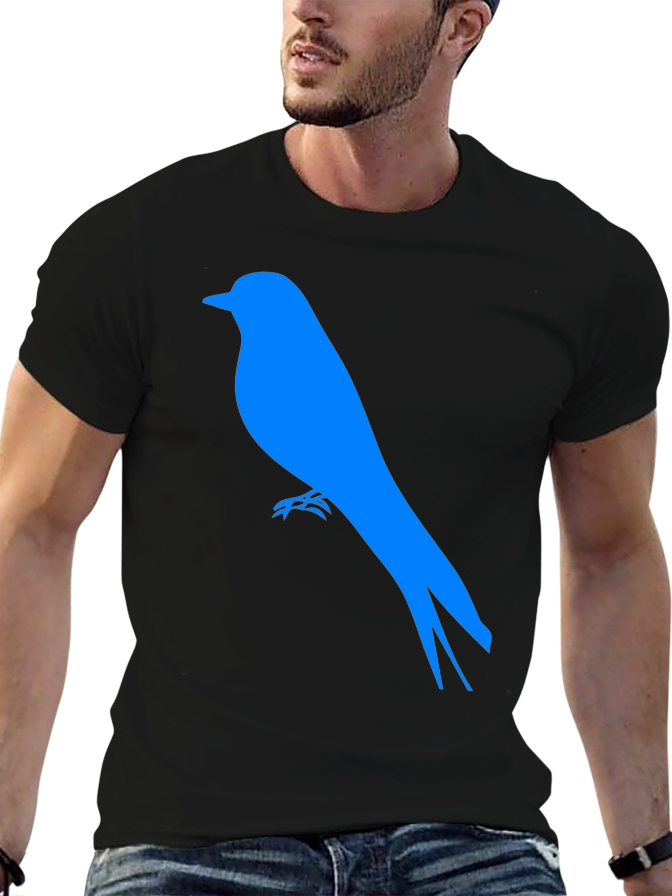 Blue Bird Graphic Tee - Black Casual Shirt