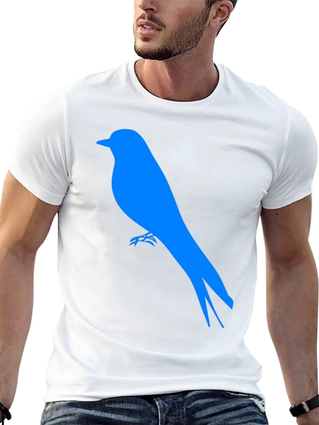 Blue Bird Graphic Tee - Black Casual Shirt