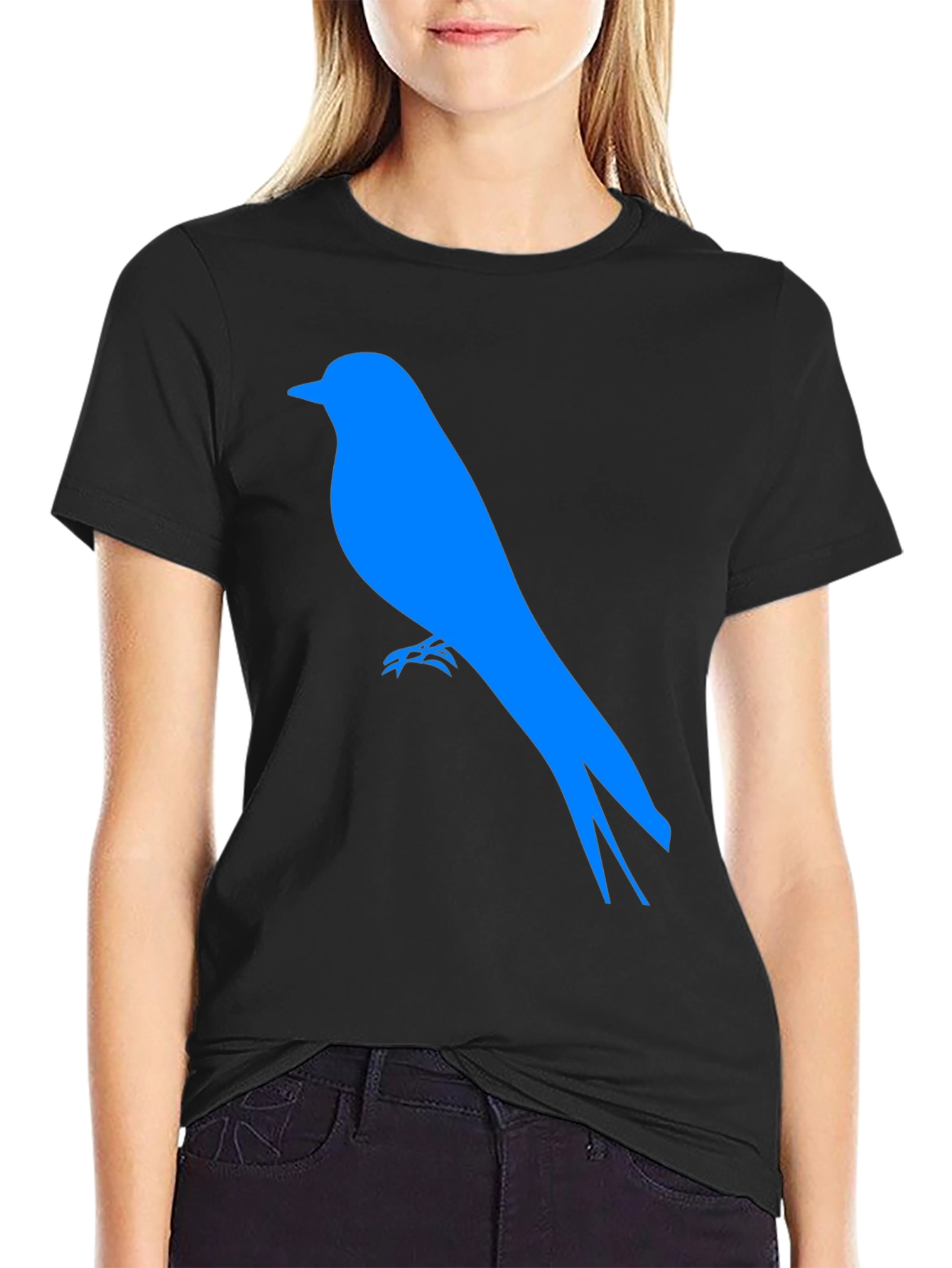 Blue Bird Graphic Tee - Black Casual Shirt