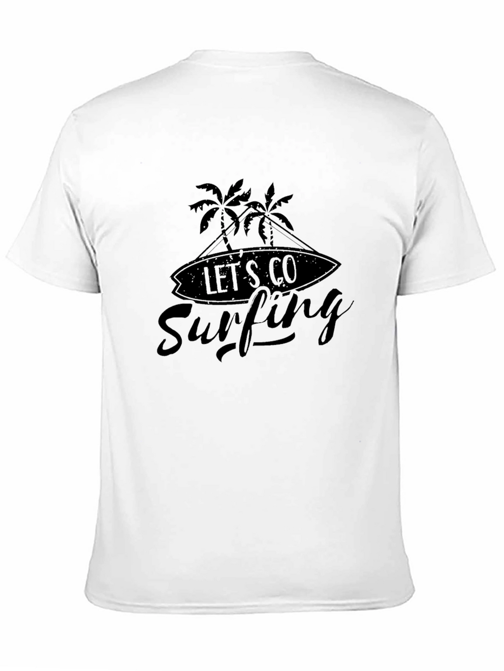 Lets Go Surfing Black Graphic Tee