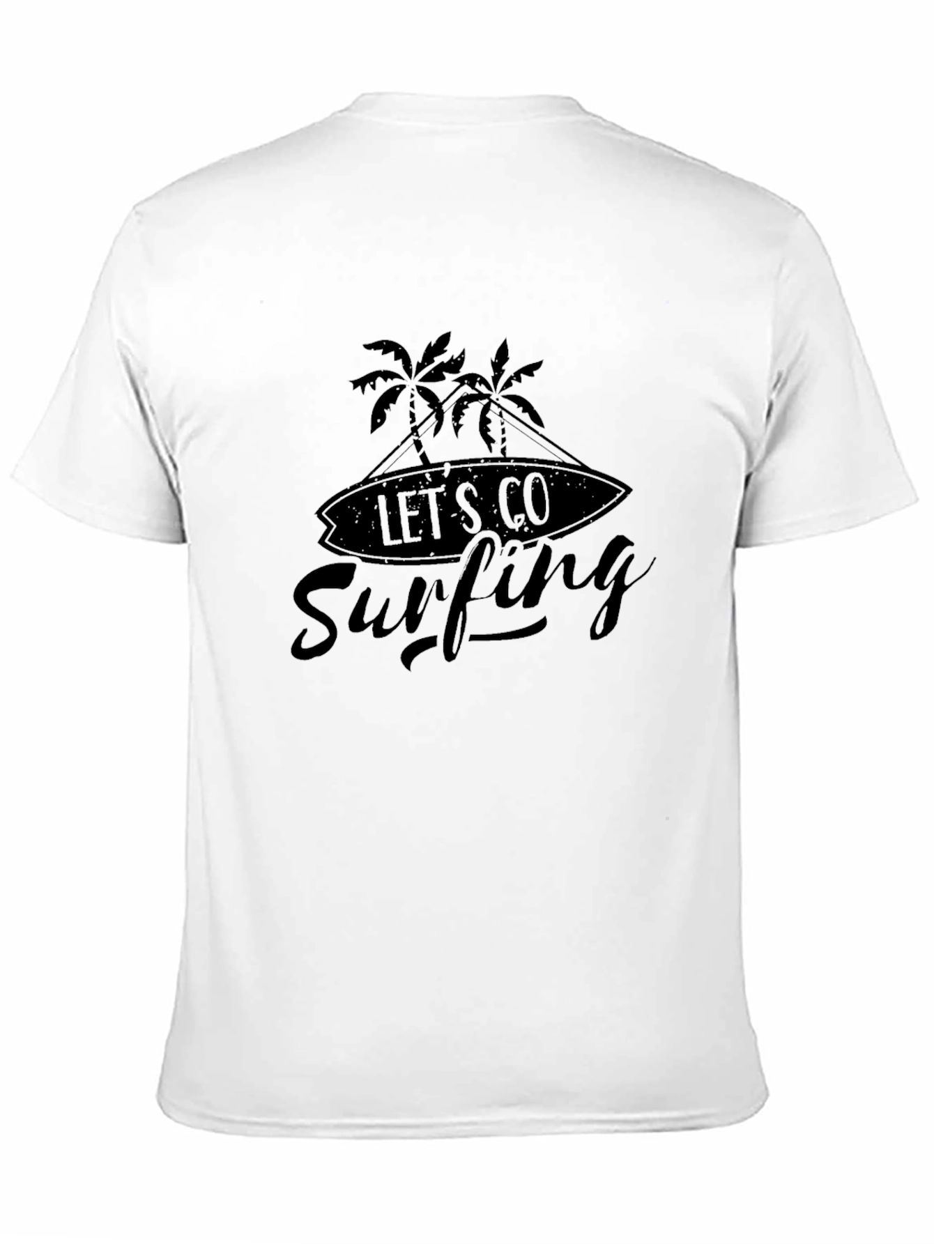Lets Go Surfing Black Graphic Tee