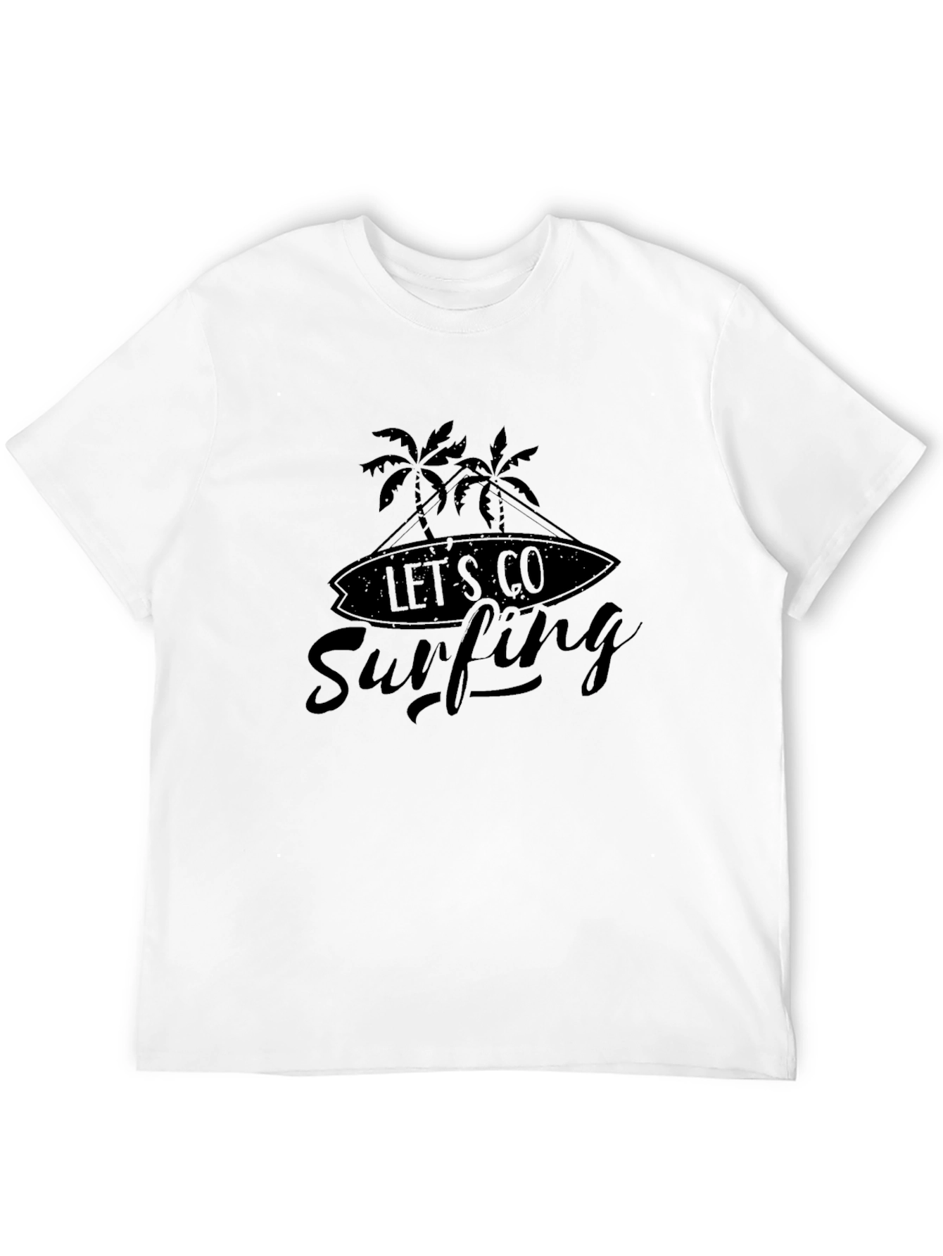 Lets Go Surfing Black Graphic Tee