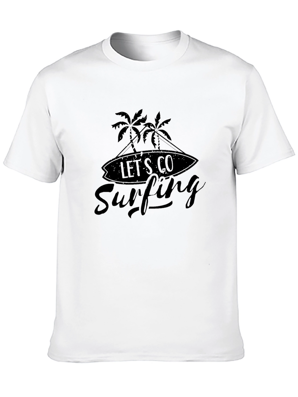Lets Go Surfing Black Graphic Tee