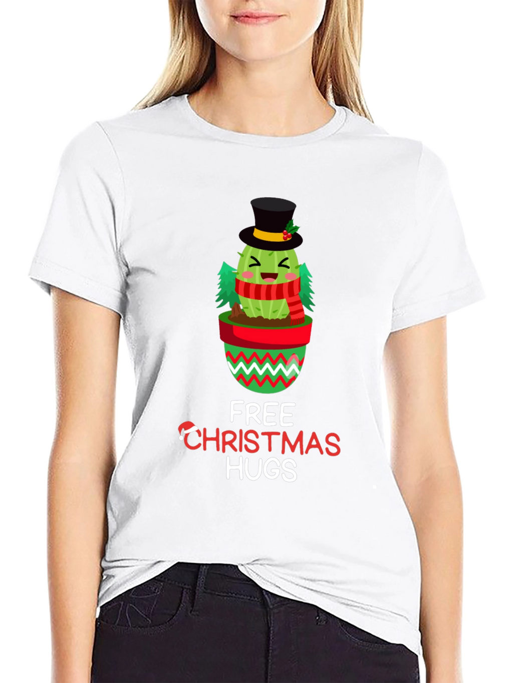 Christmas Cactus Hugs Graphic Tee