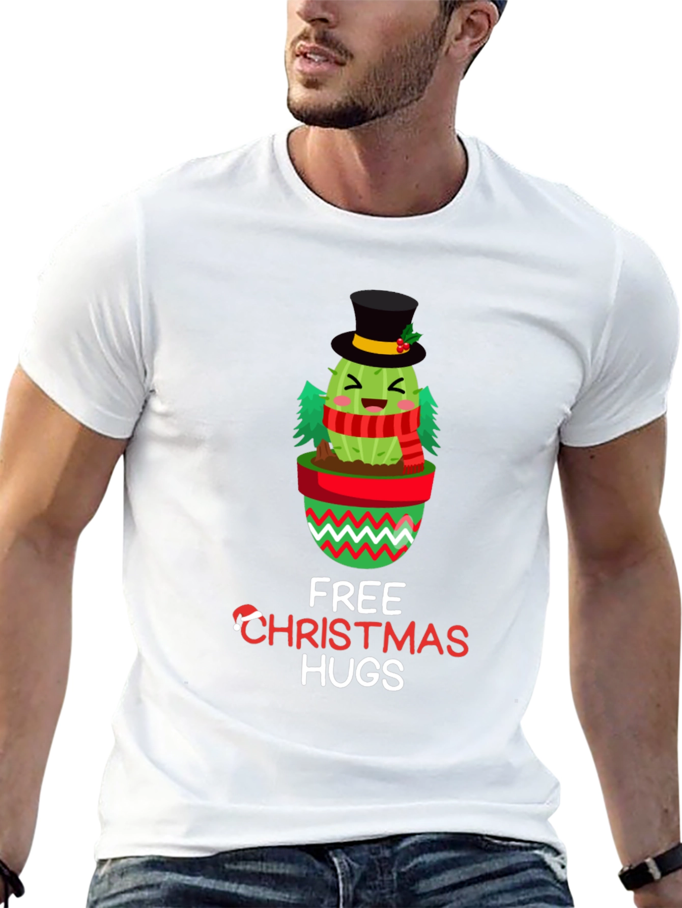 Christmas Cactus Hugs Graphic Tee