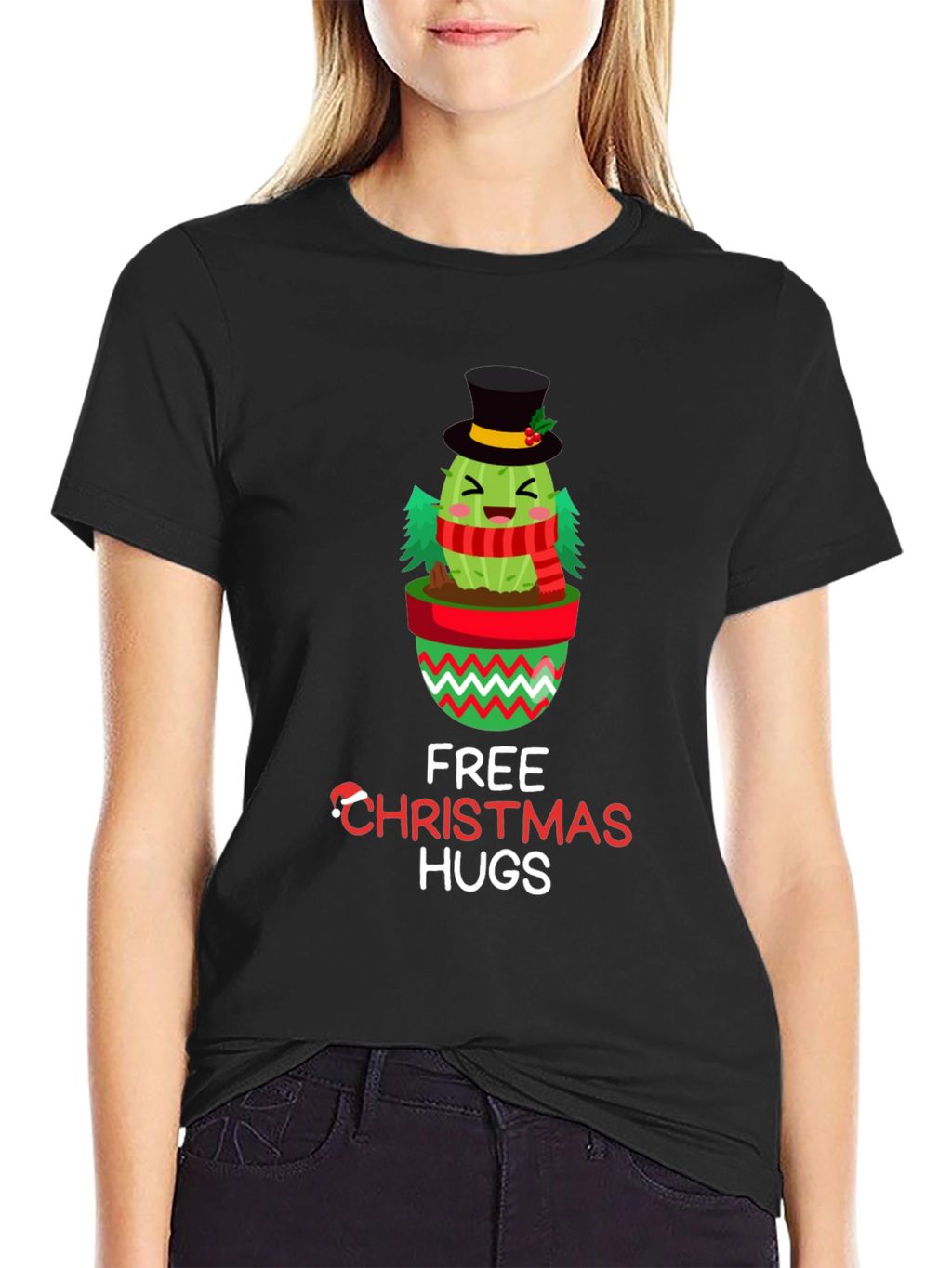 Christmas Cactus Hugs Graphic Tee