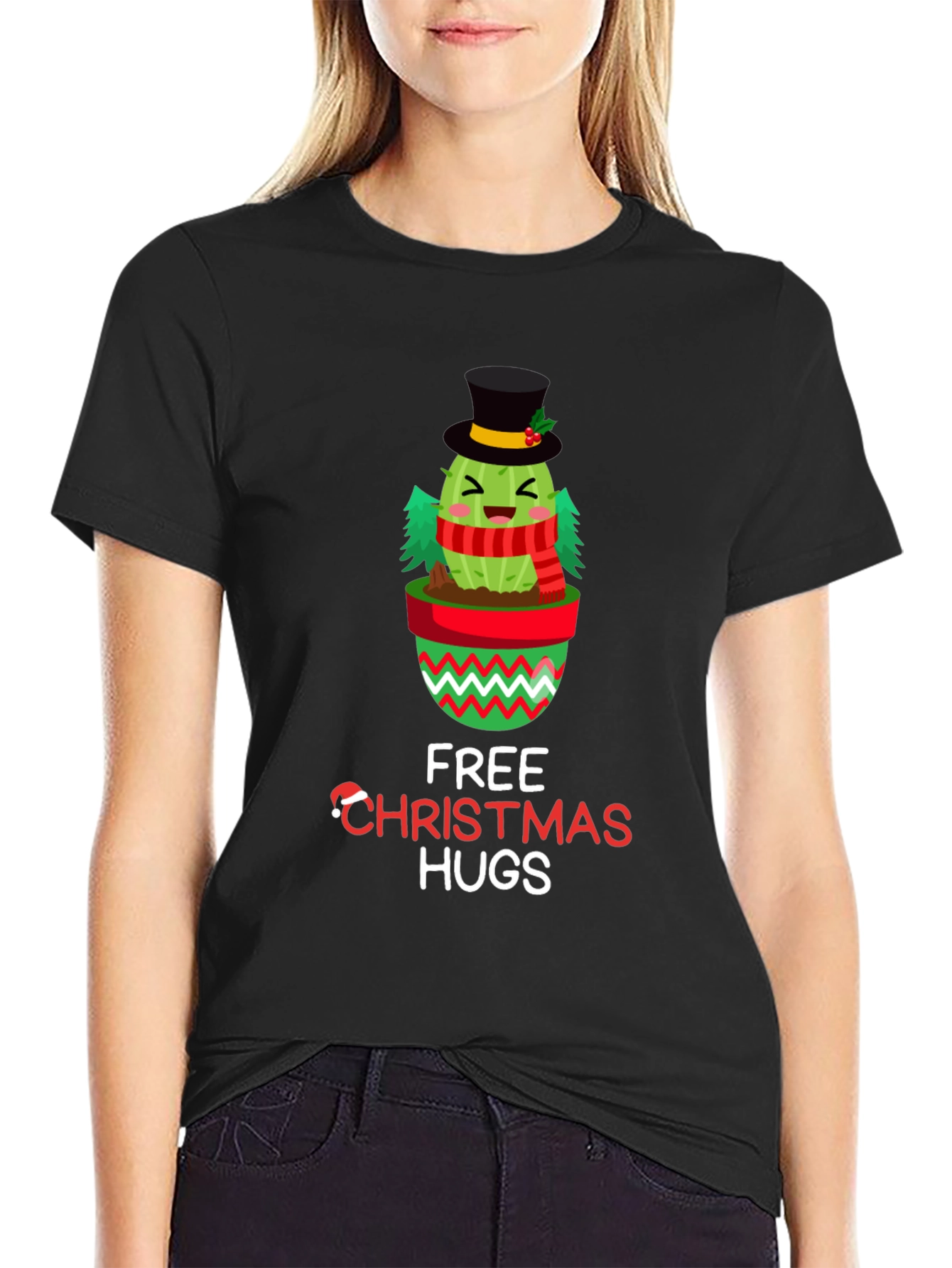 Christmas Cactus Hugs Graphic Tee