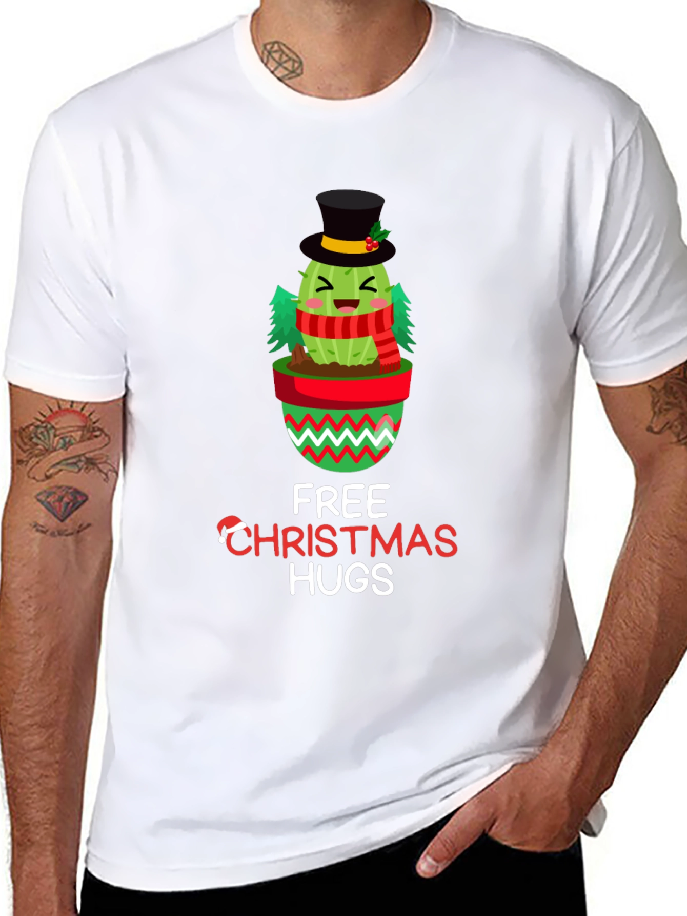 Christmas Cactus Hugs Graphic Tee