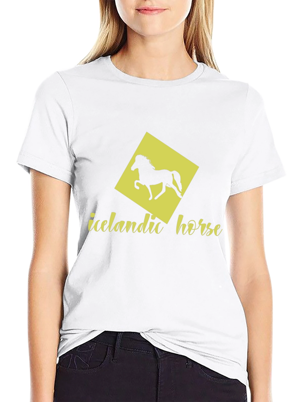 Icelandic Horse Graphic Tee - Black Cotton T-Shirt