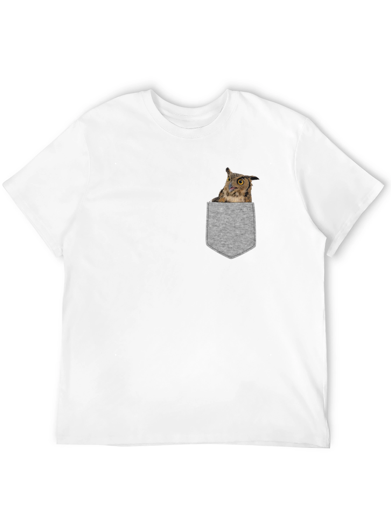 Owl in Pocket Graphic Tee - Soft Cotton Blend