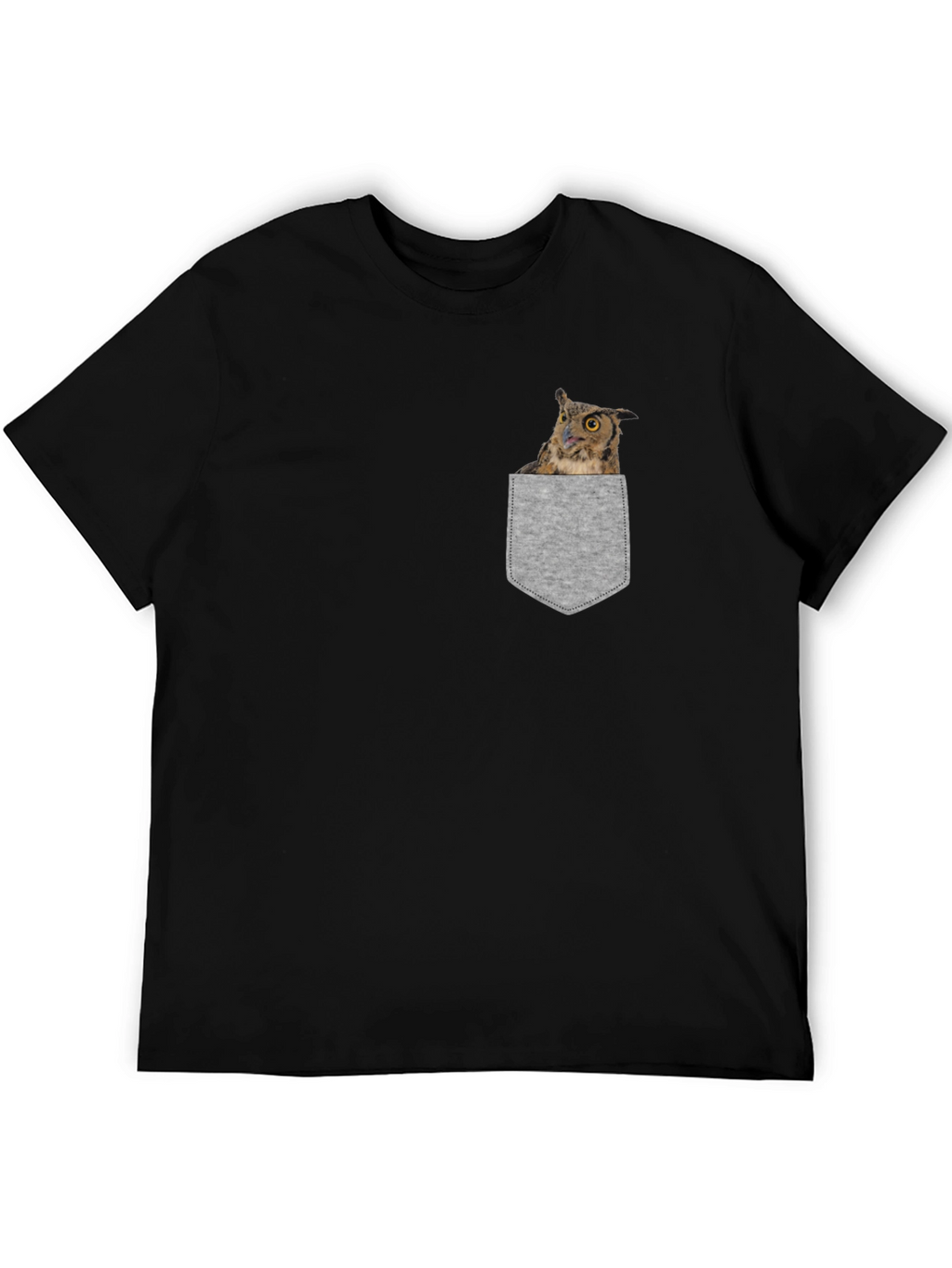Owl in Pocket Graphic Tee - Soft Cotton Blend