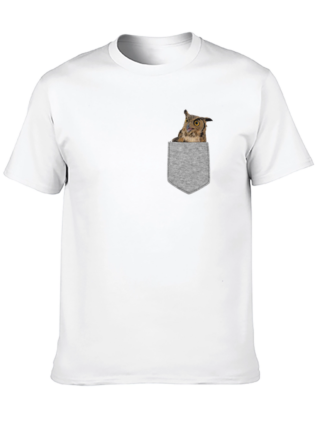 Owl in Pocket Graphic Tee - Soft Cotton Blend