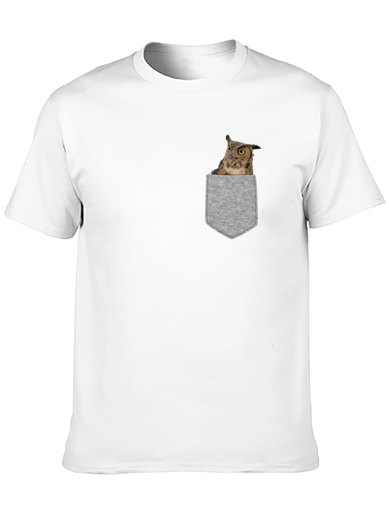 Owl in Pocket Graphic Tee - Soft Cotton Blend