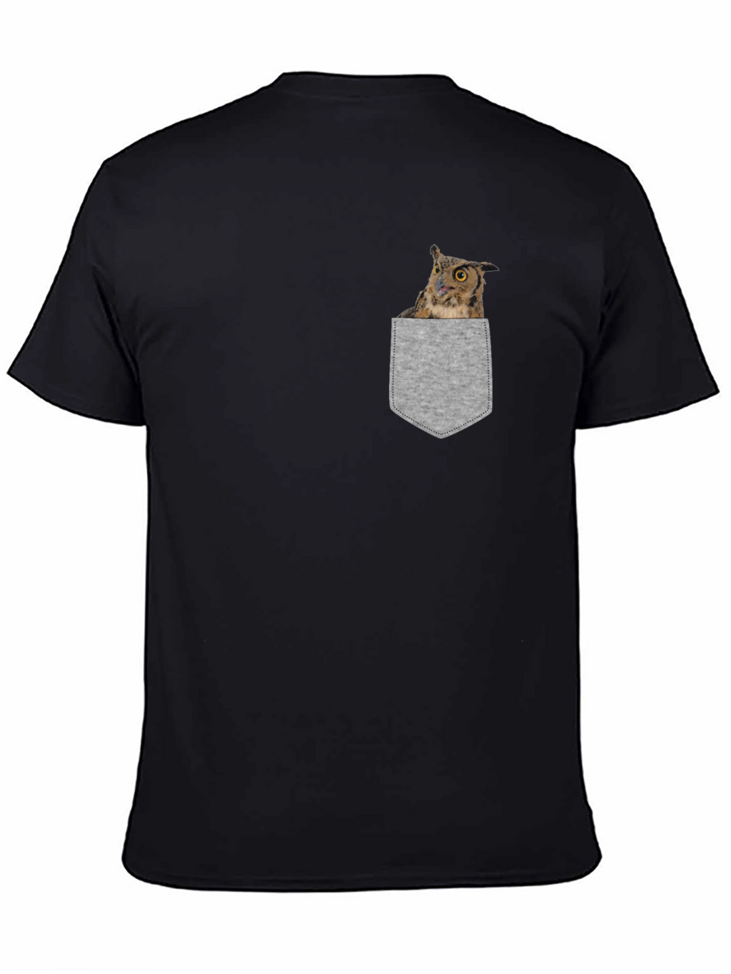 Owl in Pocket Graphic Tee - Soft Cotton Blend