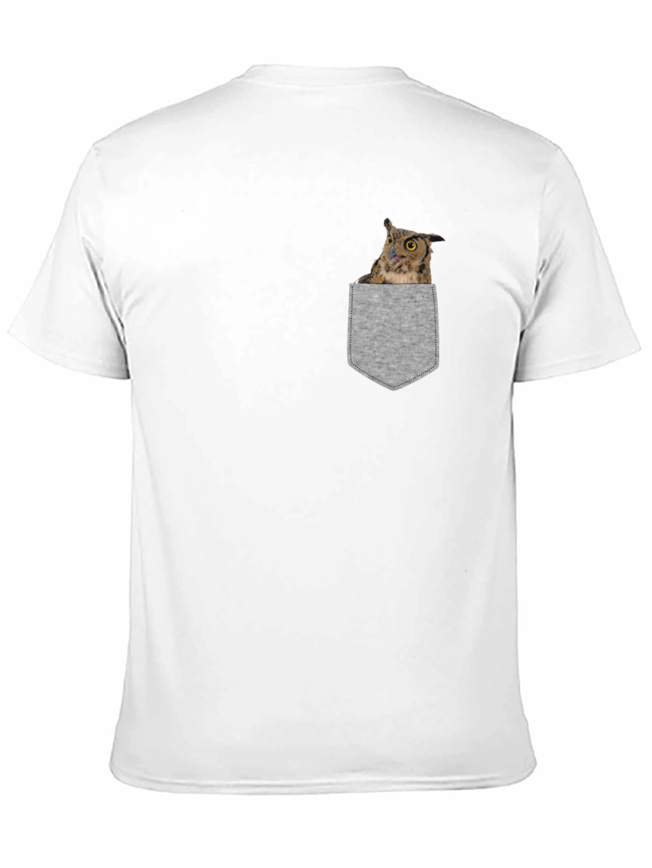 Owl in Pocket Graphic Tee - Soft Cotton Blend