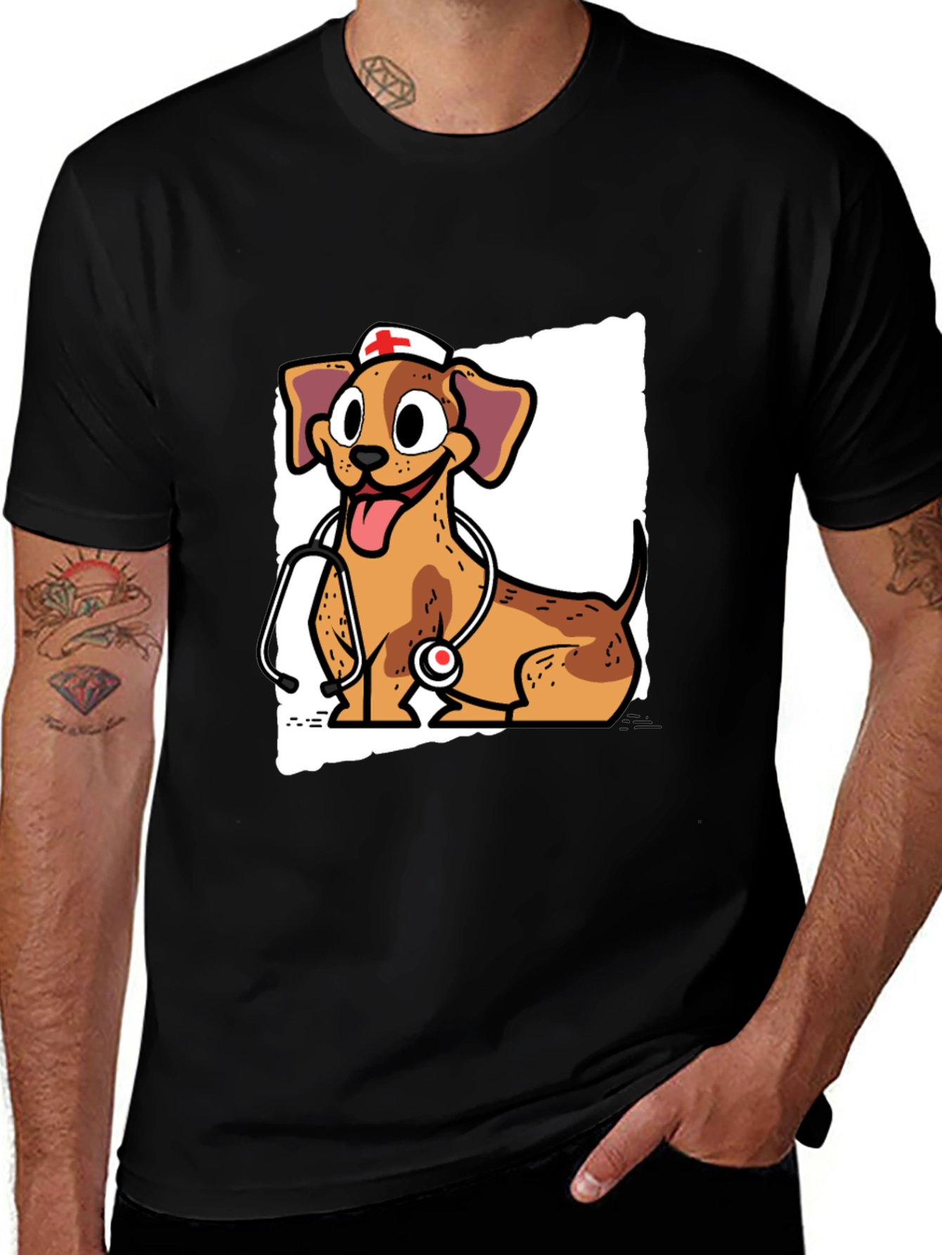 Dog Nurse T-Shirt - Cute Cartoon Design
