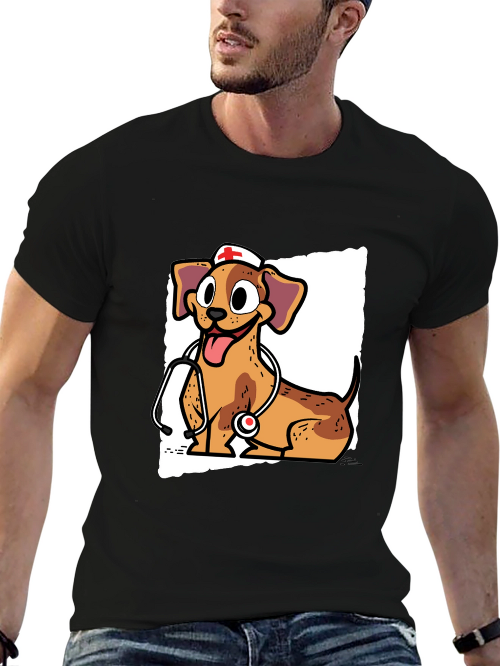 Dog Nurse T-Shirt - Cute Cartoon Design