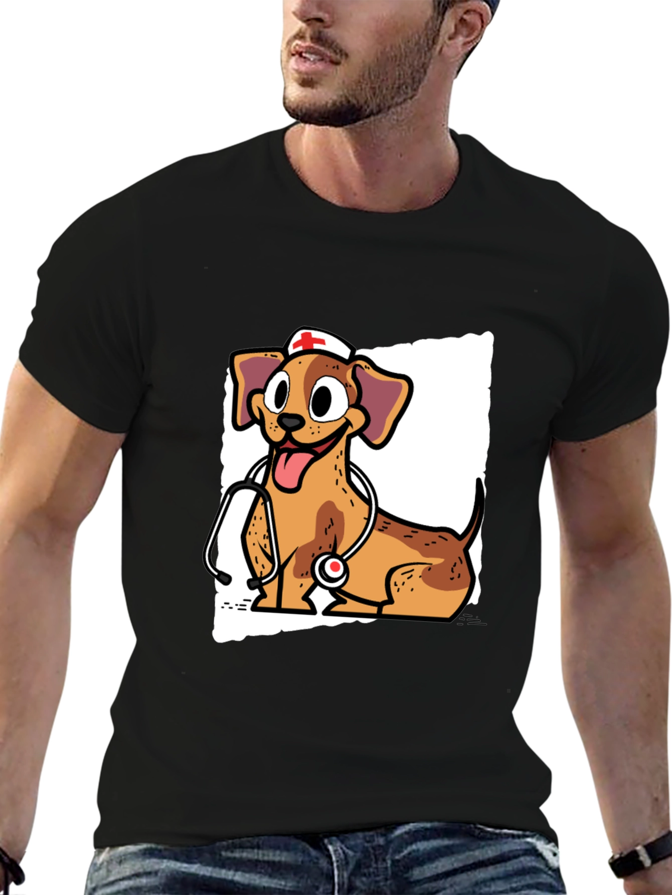 Dog Nurse T-Shirt - Cute Cartoon Design