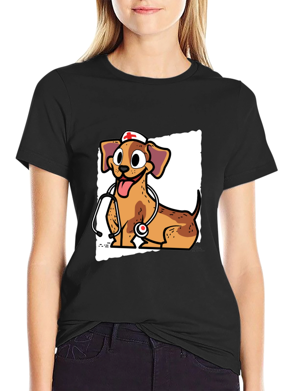 Dog Nurse T-Shirt - Cute Cartoon Design