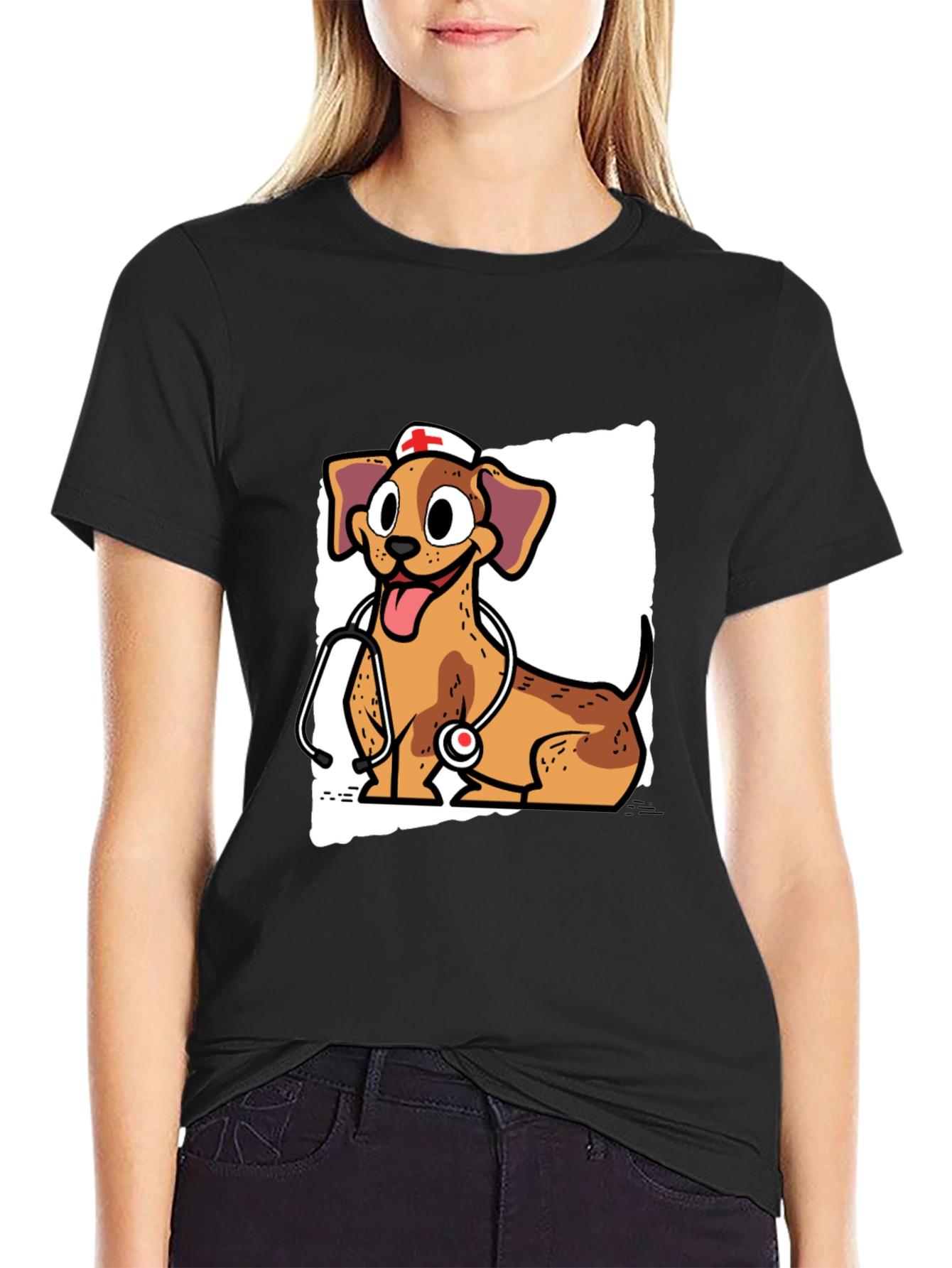 Dog Nurse T-Shirt - Cute Cartoon Design