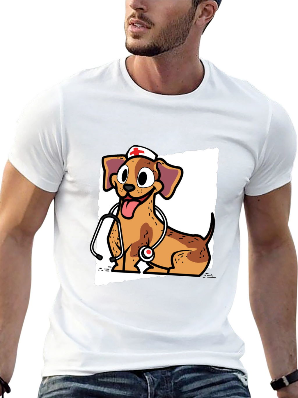 Dog Nurse T-Shirt - Cute Cartoon Design