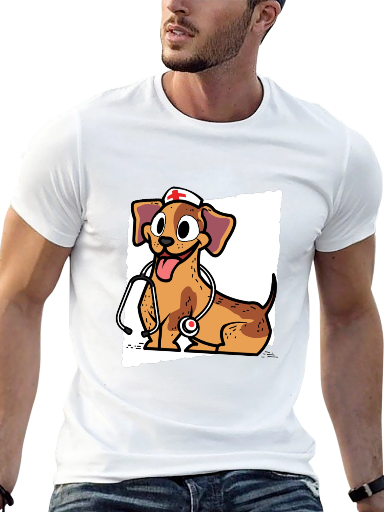 Dog Nurse T-Shirt - Cute Cartoon Design