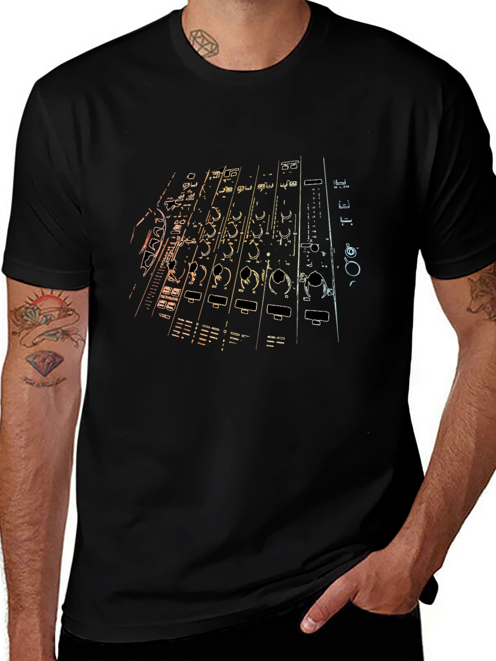 DJ Mixer Graphic T-Shirt - Black