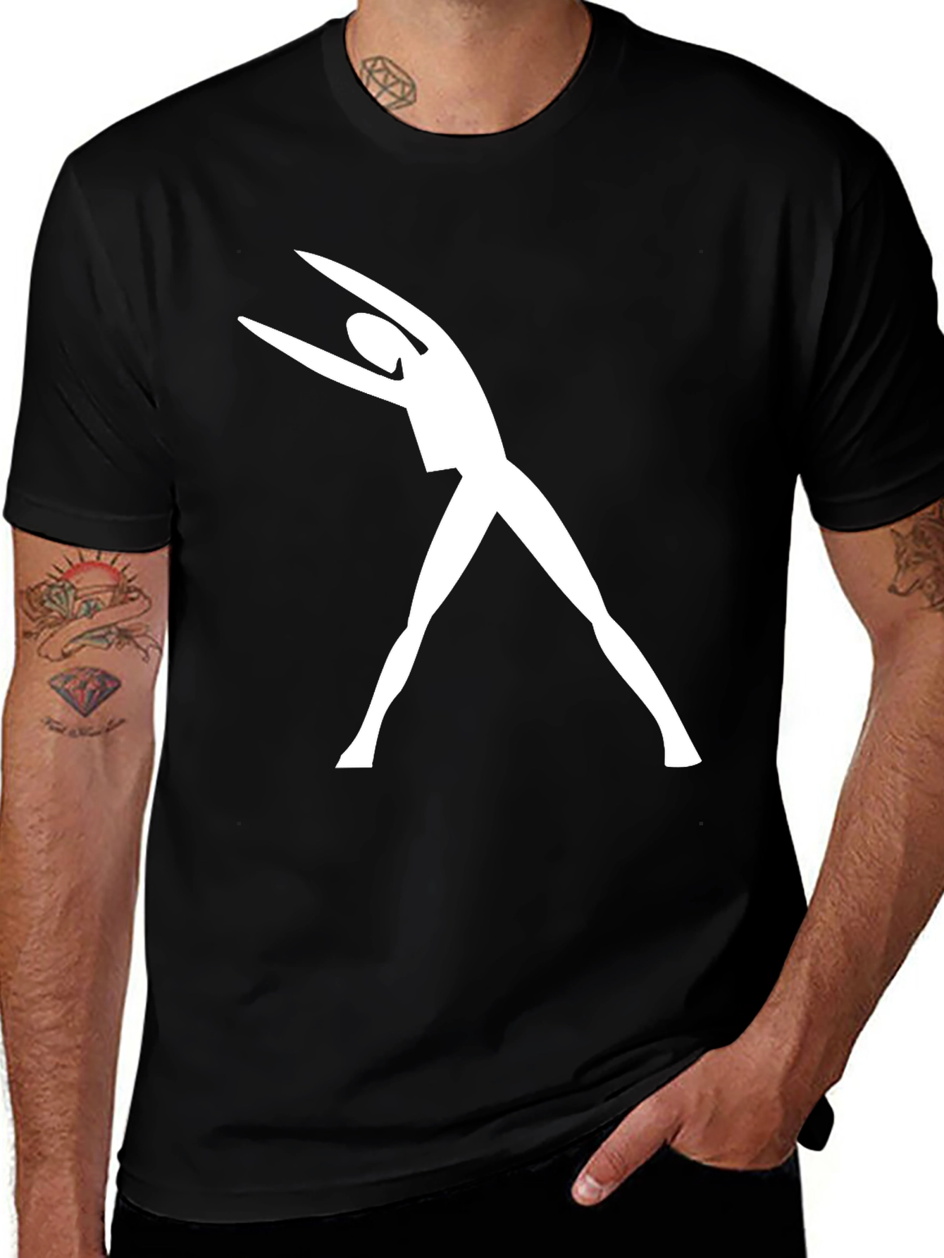 Yoga Pose Graphic Tee - Black Cotton Comfort Fit T-Shirt