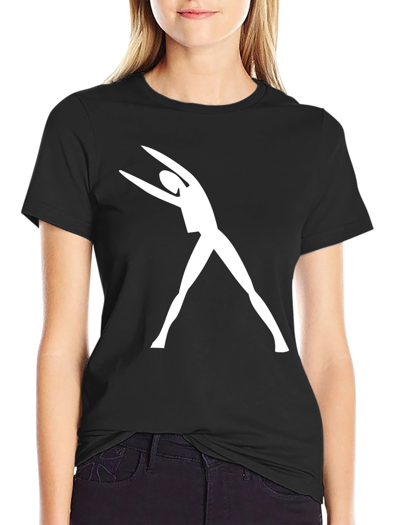 Yoga Pose Graphic Tee - Black Cotton Comfort Fit T-Shirt