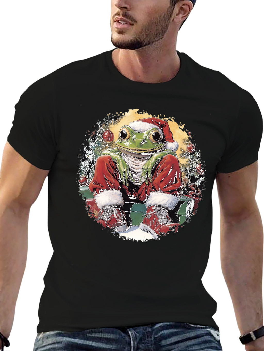 Festive Frog Holiday T-Shirt